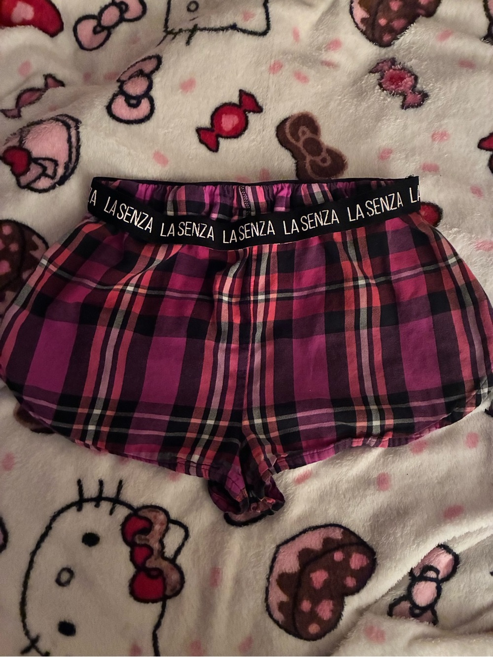 La Senza Pink Plaid Lounge Shorts